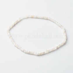 Rondelle à facettes perles de pierre de lune arc-en-ciel naturelles bracelets extensibles, bijoux de pierre de naissance reiki juin pour elle, diamètre intérieur: 2-3/8 pouce (6.1 cm)