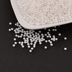 Perles acryliques de perles d'imitation, sans trou, ronde, blanc, 3mm, environ 10000 pcs / sachet 
