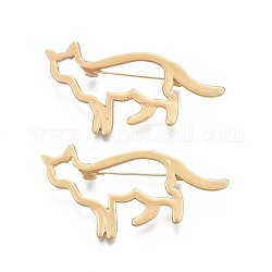 Brosche aus Katzenlegierung, Anstecknadel mit Tiermotiv für Rucksackkleidung, Nickel frei und bleifrei, Licht Gold, 30x54 mm