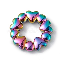 Placage ionique (ip) 304 anneaux de liaison en acier inoxydable, Bague coeur, couleur arc en ciel, 18x3mm, diamètre intérieur: 8.5 mm