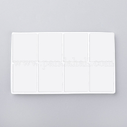 Plateaux d'affichage à bijoux en plastique, 8 compartiments, blanc, 12.7x7.5x0.4 cm