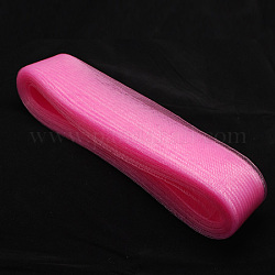 Сетка ленту, пластиковый сетчатый шнур, ярко-розовый, 50 мм, 22 ярдов / пачка