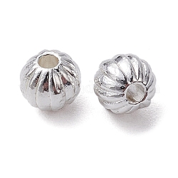 Perline di distanzaitore in lega, placcato di lunga durata, perline di zucca, argento, 4mm, Foro: 1 mm