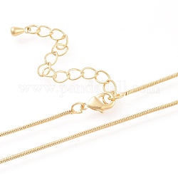 Messing runde Schlangenkette Halsketten machen, mit Karabiner verschlüsse, langlebig plattiert, golden, 16.34 Zoll (41.5 cm)