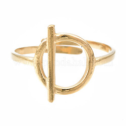 304 открытое манжетное кольцо в форме тумблера из нержавеющей стали, полое массивное кольцо для женщин, золотые, размер США 6 3/4 (17.1 мм)