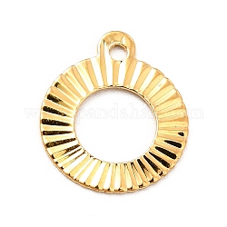Cremagliera pendenti in ottone placcatura, placcato di lunga durata, fascino ad anello, oro, 11.5x10x0.5mm, Foro: 1 mm