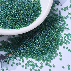 Miyuki runde Rocailles Perlen, japanische Saatperlen, 11/0, (rr146fr) matt transparent grün ab, 2x1.3 mm, Bohrung: 0.8 mm, ca. 1111 Stk. / 10 g
