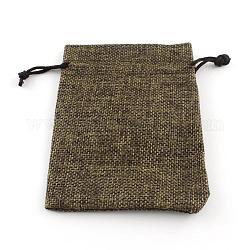 Bolsas de embalaje de arpillera bolsas de lazo, tierra de siena, 18x13 cm