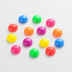 Dome Resin Cabochons, Half Round, Mixed Color, 12x5mm