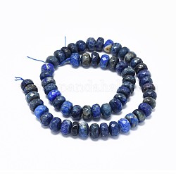 Natural Lapis Lazuli Beads Strands, Faceted, Rondelle, 16x12mm, Hole: 1.2mm, about 32~35pcs/strand, 15.3 inch(39cm)