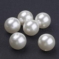 Perlas de acrílico de perlas imitadas, redondo, blanco cremoso, 20mm, agujero: 2 mm, aproximamente 120 unidades / 500 g