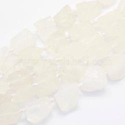 Chapelets de perles en cristal de quartz naturel, cristal de roche, pépites, 17~30.5x11~26x11~26mm, Trou: 2mm, Environ 16~19 pcs/chapelet, 15.7 pouce (40 cm)