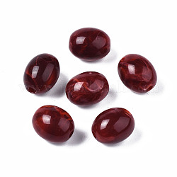 Perline acrilico, stile gemstone imitato, barile, rosso scuro, 13x10mm, Foro: 2 mm, circa 550pcs/500g