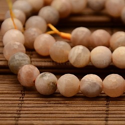 Sunstone naturel brins de perles rondes, facette, 8mm, Trou: 1mm, Environ 48 pcs/chapelet, 15.1 pouce