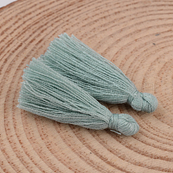 Decorazioni ciondolo filo di cotone della nappa, azzurro, 25~31x5mm, circa 39~47pcs/scatola