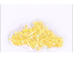 Cabochon di plastica con paillettes delle sabbie mobili, per ornamento per capelli e accessorio per costumi, nuvola, giallo, 7.7x4.7cm