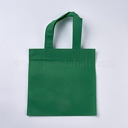 Bolsas reutilizables ecológicas, bolsas de compras de tela no tejida, verde, 33x19.7 cm