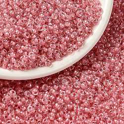 Miyuki runde Rocailles Perlen, japanische Saatperlen, 8/0, (rr1109) innen rosarot gefärbt, 3 mm, Bohrung: 1.1 mm, ca. 422~455 Stk. / 10 g