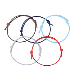 Création de bracelets en corde de polyester ciré coréen, couleur mixte, diamètre réglable: 40~70 mm