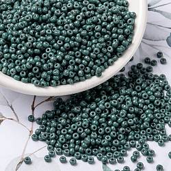 Miyuki runde Rocailles Perlen, japanische Saatperlen, 8/0, (rr4481) duracoat gefärbter undurchsichtiger Eukalyptus, 3 mm, Bohrung: 1 mm, ca. 422~455 Stk. / 10 g