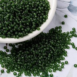 Miyuki runde Rocailles Perlen, japanische Saatperlen, 8/0, (rr158f) matte transparente Olive, 3 mm, Bohrung: 1 mm, ca. 2111~2277 Stk. / 50 g