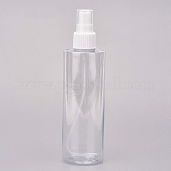 Bouteilles de pulvérisation en plastique, avec brumisateur fin et capuchon anti-poussière, bouteille rechargeable, clair, 18.5 cm, capacité: 250 ml