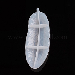 Bandeja de joyería de plumas moldes de silicona, moldes de resina, para resina uv, fabricación de joyas de resina epoxi, blanco, 237x86x32mm, tamaño interno: alrededor de 230x80 mm