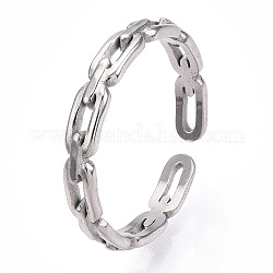 304 anello a polsino aperto in acciaio inossidabile, ovale vuoto, colore acciaio inossidabile, diametro interno: 17mm