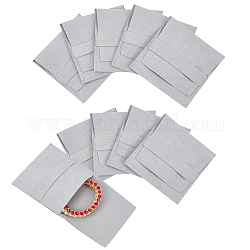 Bolsas de joyería de microfibra nbeads, bolsas de regalo plegables, para anillo collar pendiente pulsera joyería, cuadrado, gainsboro, 8x7.8x0.3 cm