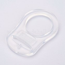 Anneau porte-tétine en plastique écologique pour bébé, clair, 48x32x3mm, Trou: 22mm