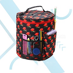Оксфордская сумка для вязания на молнии, органайзер для хранения пряжи, сумка для крючков и спиц, красные, 30 см, Внутренний диаметр: 27 cm