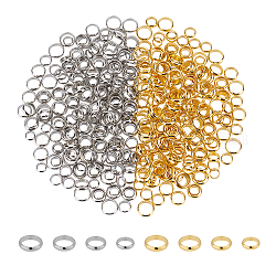 Perles séparateurs en laiton, rondelle, platine et d'or, 5~8x1.5~2mm, Trou: 3.5~6.5mm, 440 pcs / boîte