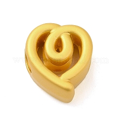 Perlas de aleación de zinc, color dorado mate, corazón, 11.5x10x6mm, agujero: 3.5 mm