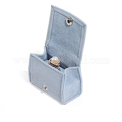 Арочные бархатные ящики для хранения ювелирных изделий, портативный дорожный футляр с застежкой-молнией, для держателя кольца для серег, подарок для женщин, светло-стальной синий, 3.1x6.2x4.1 см