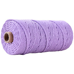 Hilos de hilo de algodón para tejer manualidades., lila, 3mm, alrededor de 109.36 yarda (100 m) / rollo