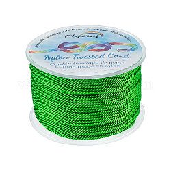 Fils de nylon, cordes de milan / cordes torsadées, verte, 1.5~2mm, environ 50 m / bibone 