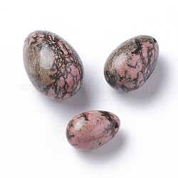 Set di pendenti in rodonite naturale, pietra d'uovo, 45~46x30 mm, 39~40x25~25.5 mm, 30~31x20~20.5 mm, foro: 1.5~2 mm, 3 pezzi / set