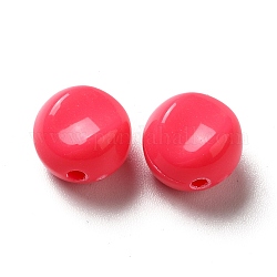 Perline acrilico opaco, rotondo e piatto, rosso ciliegia, 9.5~10x12mm, Foro: 1.8 mm, circa 1110pcs/500g