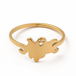 304 anello da dito fantasma scavato in acciaio inossidabile per Halloween, oro, diametro interno: 18mm