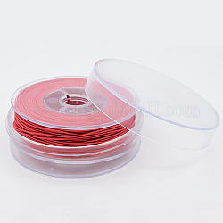 Round Elastic Cords for Stretch Bracelet Making, Hair Ties Findings, Red, 0.8mm, about 32.8 yards(30m)/box