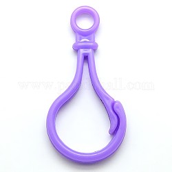 Fornituras de cierre de llavero de langosta de plástico en forma de bulbo, púrpura medio, 51x25x3mm