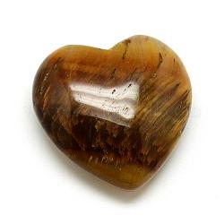Piedras curativas de ojo de tigre natural, corazón amor piedras, piedras de palma de bolsillo para el equilibrio de reiki, 29~30x30~31x12~15mm