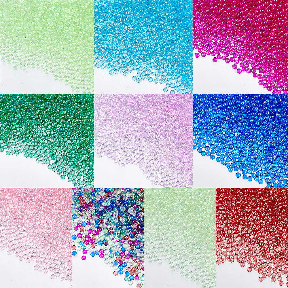 Wholesale OLYCRAFT 150g 2mm Glass Bubble Beads Colorful UV Resin Bubble