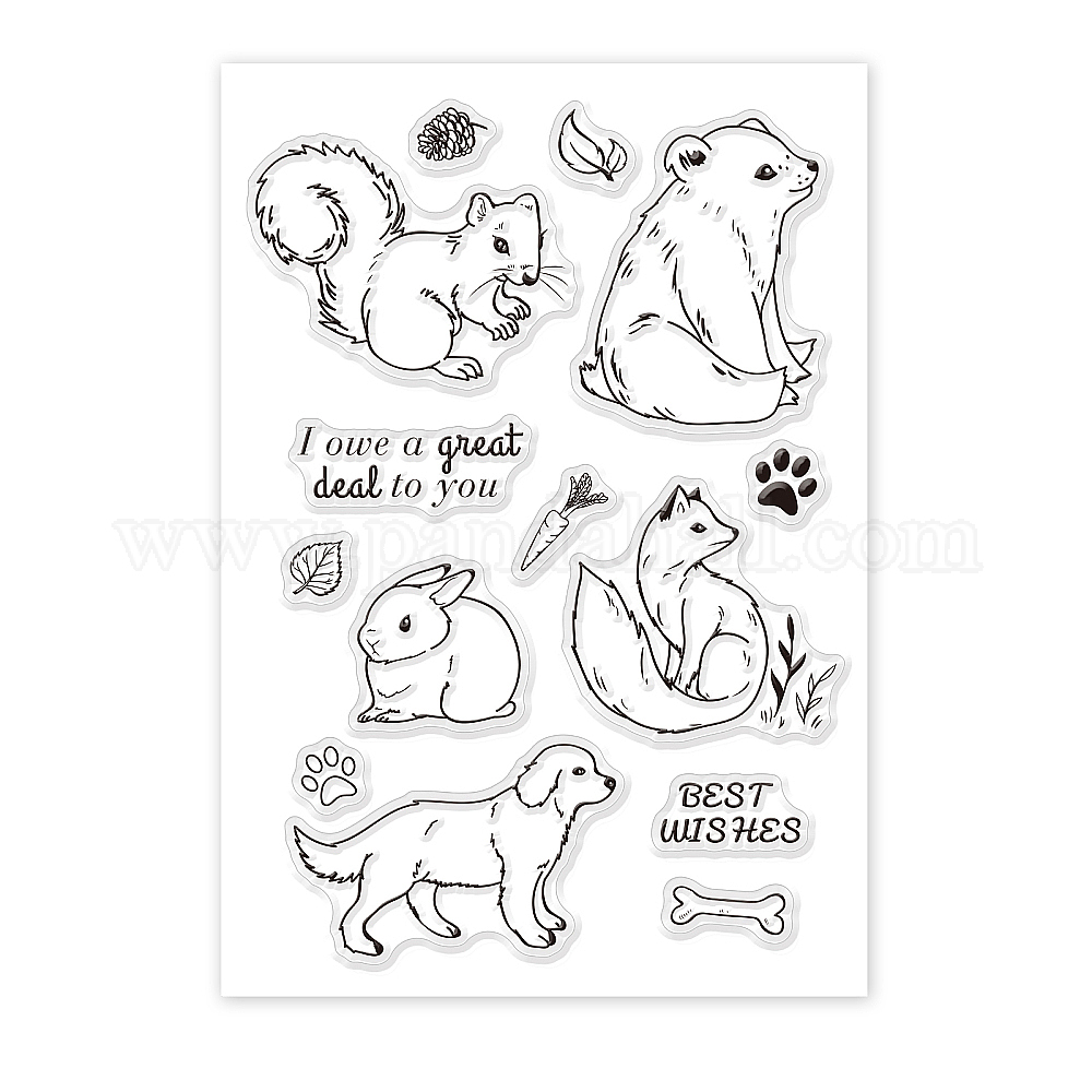 Shop GLOBLELAND Animals Silicone Clear Stamps Acrylic Stamps for Card