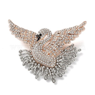 Лебедь сплав горный хрусталь значки на лацкан для рюкзака одежды&nbsp;JEWB-H032-03LGP-1