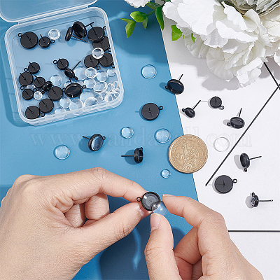 Shop UNICRAFTALE 30pcs 3 Size Tray Stud Earring Making Kits 304