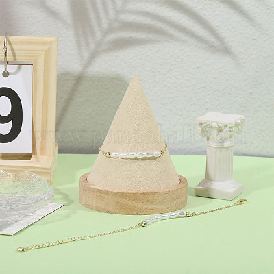 2 шт. пластиковые браслеты на ногу с бусинами из риса и имитацией жемчуга&nbsp;AJEW-CA0004-76G-1