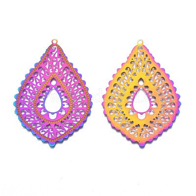 Ионное покрытие(ip) 304 нержавеющая сталь филигранные большие подвески&nbsp;STAS-T057-56-1