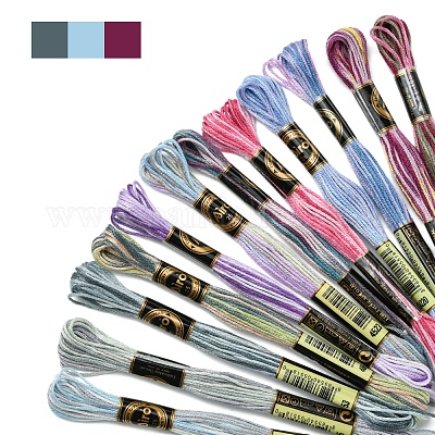 6-слойная полиэфирная нить для вышивания&nbsp;OCOR-FZ0001-01H-1