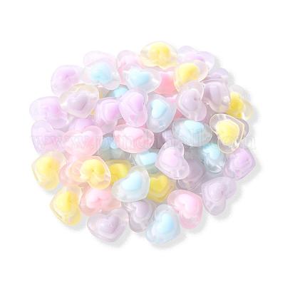 Wholesale PandaHall Elite 50Pcs 5 Style AB Color Plated Transparent Acrylic  Beads 